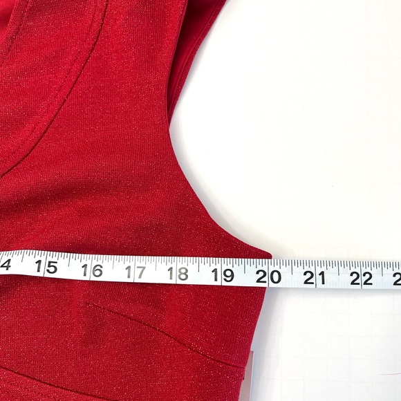 American Living Red V-neck Lurex Dress Size 16 - Picture 13 of 16
